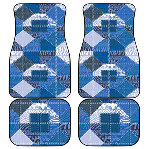 African American Quilt Inspired Car Mats Wild Animal Skin African Blue Tribal Elements