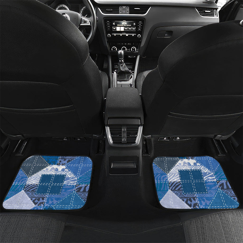 African American Quilt Inspired Car Mats Wild Animal Skin African Blue Tribal Elements
