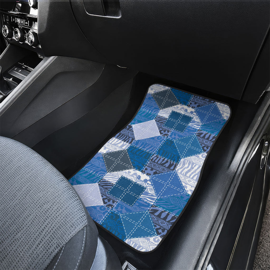 African American Quilt Inspired Car Mats Wild Animal Skin African Blue Tribal Elements