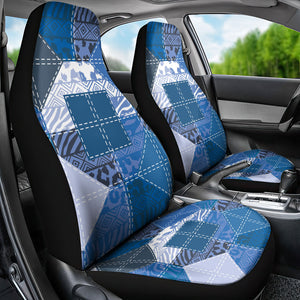 African American Quilt Inspired Car Seat Cover Wild Animal Skin African Blue Tribal Elements