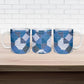 African American Quilt Inspired Ceramic Mug Wild Animal Skin African Blue Tribal Elements