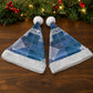 African American Quilt Inspired Christmas Santa Hat Wild Animal Skin African Blue Tribal Elements