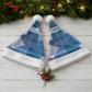 African American Quilt Inspired Christmas Santa Hat Wild Animal Skin African Blue Tribal Elements