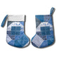 African American Quilt Inspired Christmas Stocking Wild Animal Skin African Blue Tribal Elements
