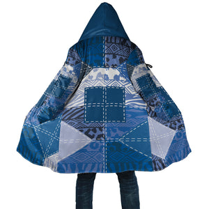 African American Quilt Inspired Cloak Wild Animal Skin African Blue Tribal Elements