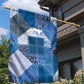 African American Quilt Inspired Garden Flag Wild Animal Skin African Blue Tribal Elements