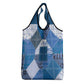 African American Quilt Inspired Grocery Bag Wild Animal Skin African Blue Tribal Elements