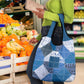 African American Quilt Inspired Grocery Bag Wild Animal Skin African Blue Tribal Elements
