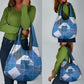 African American Quilt Inspired Grocery Bag Wild Animal Skin African Blue Tribal Elements