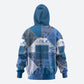 African American Quilt Inspired Hoodie Wild Animal Skin African Blue Tribal Elements