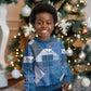 African American Quilt Inspired Kid Ugly Christmas Sweater Wild Animal Skin African Blue Tribal Elements
