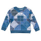 African American Quilt Inspired Kid Ugly Christmas Sweater Wild Animal Skin African Blue Tribal Elements
