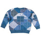 African American Quilt Inspired Kid Ugly Christmas Sweater Wild Animal Skin African Blue Tribal Elements