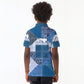 African American Quilt Inspired Kid Polo Shirt Wild Animal Skin African Blue Tribal Elements