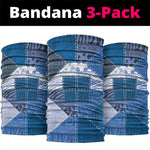 African American Quilt Inspired Neck Gaiter Wild Animal Skin African Blue Tribal Elements