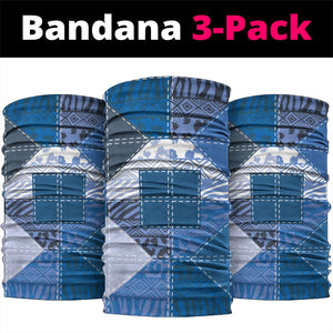 African American Quilt Inspired Neck Gaiter Wild Animal Skin African Blue Tribal Elements