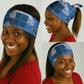 African American Quilt Inspired Neck Gaiter Wild Animal Skin African Blue Tribal Elements