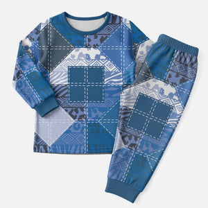 African American Quilt Inspired Christmas Pajama Set Wild Animal Skin African Blue Tribal Elements