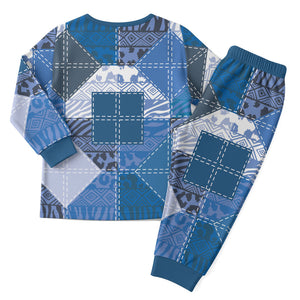 African American Quilt Inspired Christmas Pajama Set Wild Animal Skin African Blue Tribal Elements