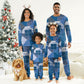 African American Quilt Inspired Christmas Pajama Set Wild Animal Skin African Blue Tribal Elements