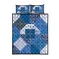 African American Quilt Inspired Quilt Bed Set Wild Animal Skin African Blue Tribal Elements