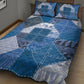 African American Quilt Inspired Quilt Bed Set Wild Animal Skin African Blue Tribal Elements