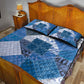 African American Quilt Inspired Quilt Bed Set Wild Animal Skin African Blue Tribal Elements