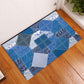African American Quilt Inspired Rubber Doormat Wild Animal Skin African Blue Tribal Elements