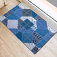 African American Quilt Inspired Rubber Doormat Wild Animal Skin African Blue Tribal Elements