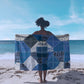 African American Quilt Inspired Sarong Wild Animal Skin African Blue Tribal Elements