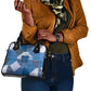 African American Quilt Inspired Shoulder Handbag Wild Animal Skin African Blue Tribal Elements