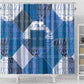 African American Quilt Inspired Shower Curtain Wild Animal Skin African Blue Tribal Elements