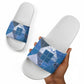 African American Quilt Inspired Slide Sandals Wild Animal Skin African Blue Tribal Elements