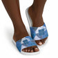 African American Quilt Inspired Slide Sandals Wild Animal Skin African Blue Tribal Elements