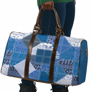 African American Quilt Inspired Travel Bag Wild Animal Skin African Blue Tribal Elements