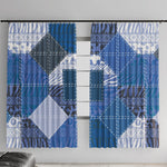African American Quilt Inspired Window Curtain Wild Animal Skin African Blue Tribal Elements