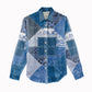 African American Quilt Inspired Women Casual Shirt Wild Animal Skin African Blue Tribal Elements