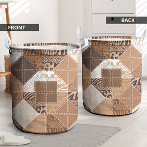 African American Quilt Inspired Laundry Basket Wild Animal Skin African Beige Tribal Elements