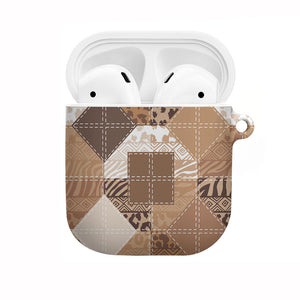 African American Quilt Inspired AirPods Case Wild Animal Skin African Beige Tribal Elements
