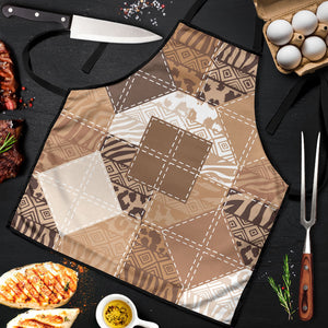African American Quilt Inspired Apron Wild Animal Skin African Beige Tribal Elements
