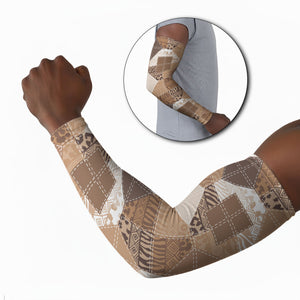 African American Quilt Inspired Arm Sleeves Wild Animal Skin African Beige Tribal Elements