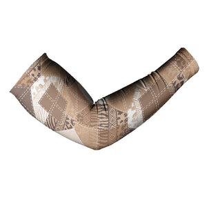 African American Quilt Inspired Arm Sleeves Wild Animal Skin African Beige Tribal Elements