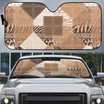 African American Quilt Inspired Auto Sun Shade Wild Animal Skin African Beige Tribal Elements