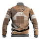 African American Quilt Inspired Baseball Jacket Wild Animal Skin African Beige Tribal Elements