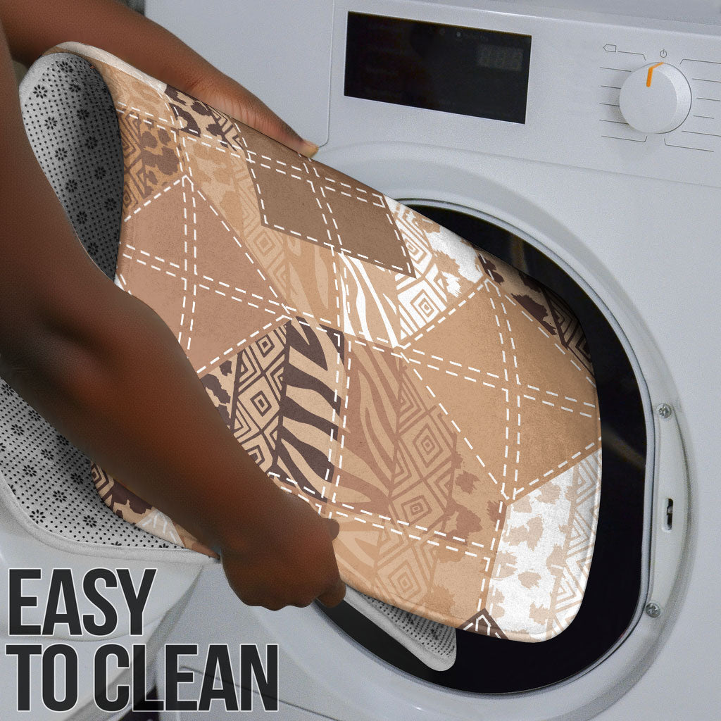 African American Quilt Inspired Bathroom Set Wild Animal Skin African Beige Tribal Elements
