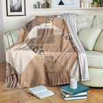 African American Quilt Inspired Blanket Wild Animal Skin African Beige Tribal Elements