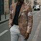 African American Quilt Inspired Blazer Wild Animal Skin African Beige Tribal Elements