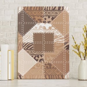 African American Quilt Inspired Canvas Wall Art Wild Animal Skin African Beige Tribal Elements