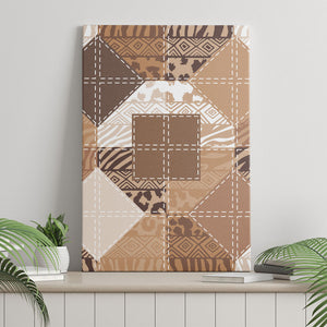 African American Quilt Inspired Canvas Wall Art Wild Animal Skin African Beige Tribal Elements
