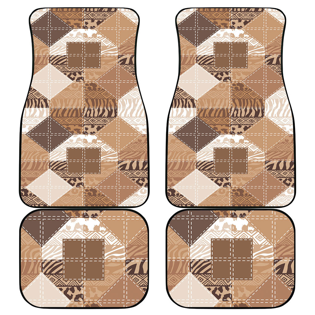 African American Quilt Inspired Car Mats Wild Animal Skin African Beige Tribal Elements